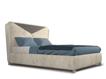NEW HARMONY - Upholstered wooden double bed with high headboard by CASA +39 - view 2